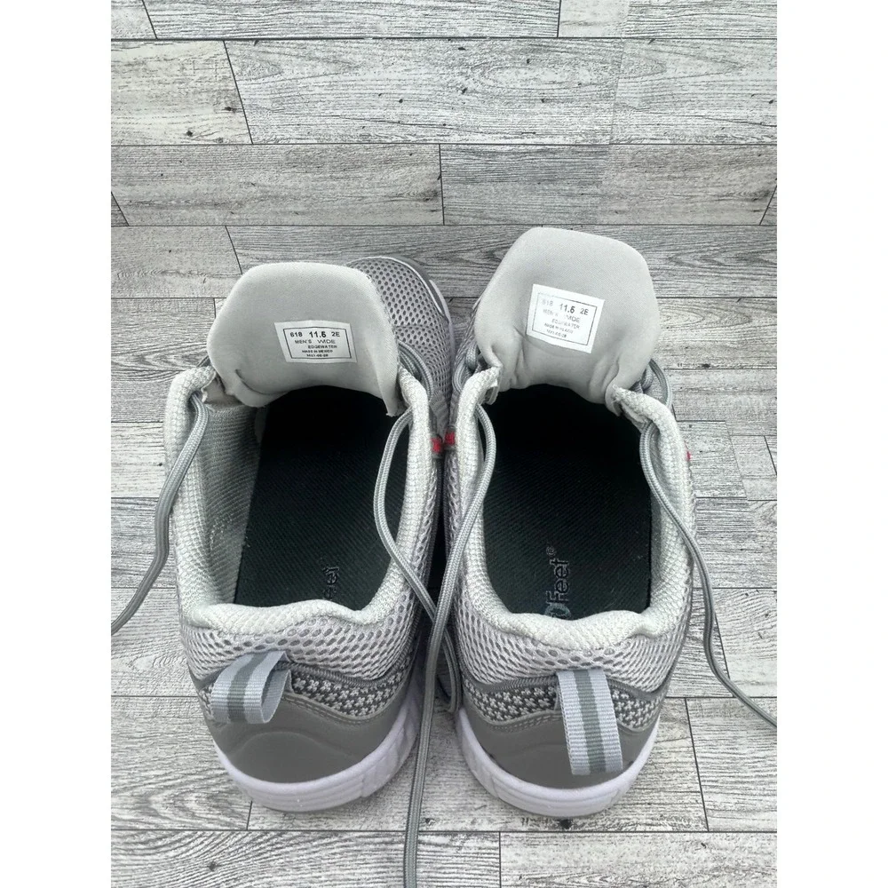 Orthofeet Edgewater 618 Men Sz Wide 11.5 2E Gray Mesh Walking‎ Shoes Sneakers